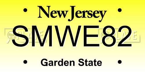 SMWE82 New Jersey License Plate