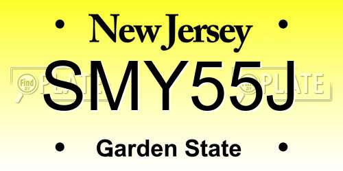 SMY55J New Jersey License Plate