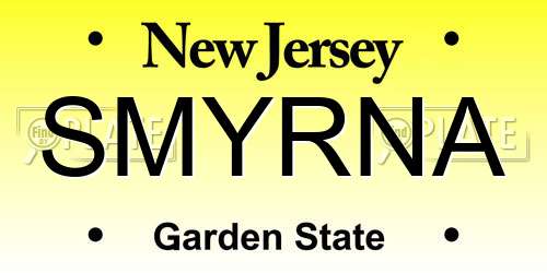SMYRNA New Jersey License Plate