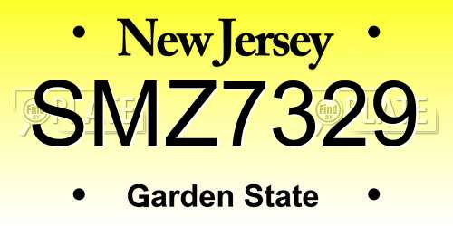 SMZ7329 New Jersey License Plate