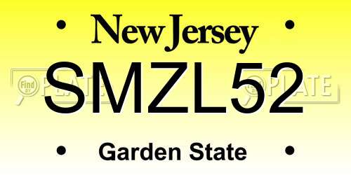 SMZL52 New Jersey License Plate