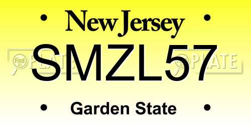 SMZL57 New Jersey License Plate