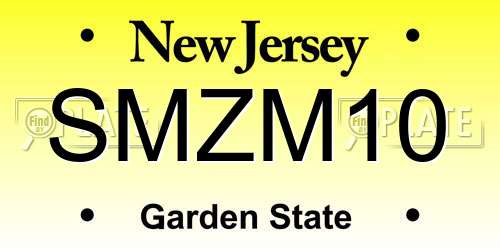 SMZM10 New Jersey License Plate