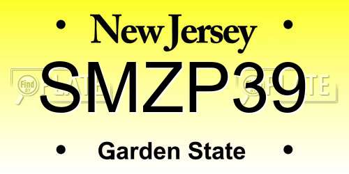 SMZP39 New Jersey License Plate