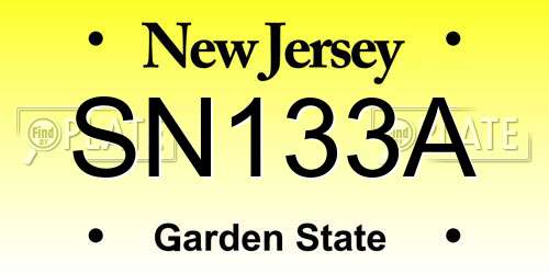 SN133A New Jersey License Plate