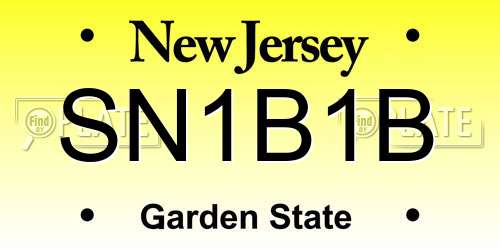 SN1B1B New Jersey License Plate