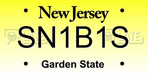 SN1B1S New Jersey License Plate