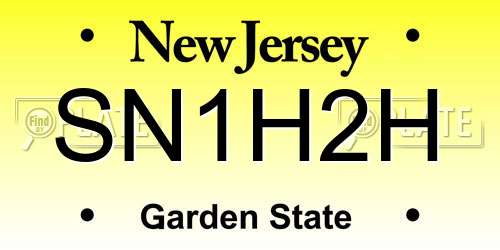 SN1H2H New Jersey License Plate
