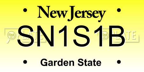 SN1S1B New Jersey License Plate