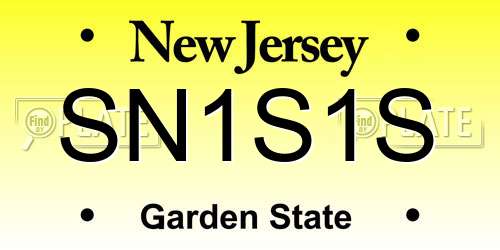 SN1S1S New Jersey License Plate