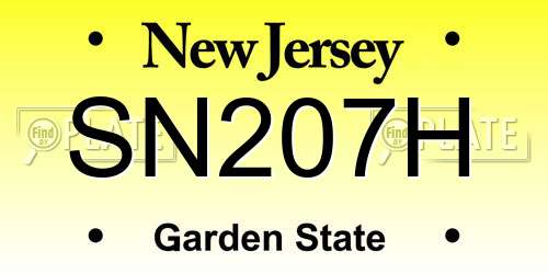 SN207H New Jersey License Plate