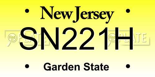 SN221H New Jersey License Plate
