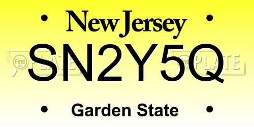 SN2Y5Q New Jersey License Plate