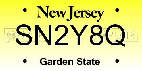 SN2Y8Q New Jersey License Plate
