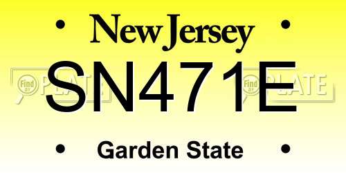 SN471E New Jersey License Plate