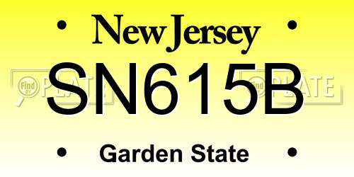 SN615B New Jersey License Plate