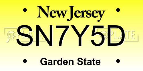 SN7Y5D New Jersey License Plate