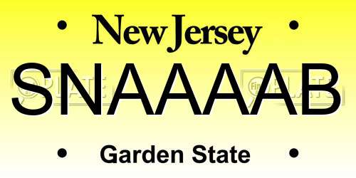 SNAAAAB New Jersey License Plate