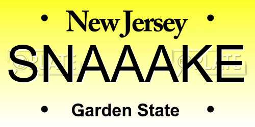 SNAAAKE New Jersey License Plate
