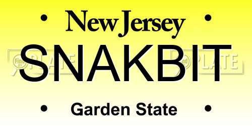 SNAKBIT New Jersey License Plate
