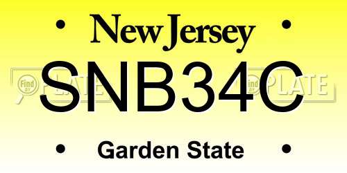 SNB34C New Jersey License Plate