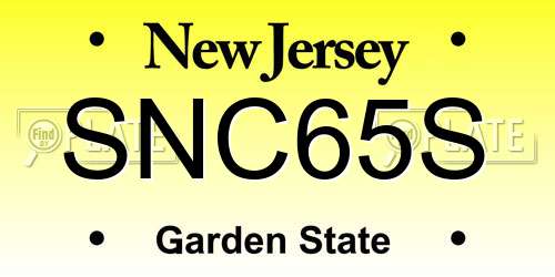 SNC65S New Jersey License Plate