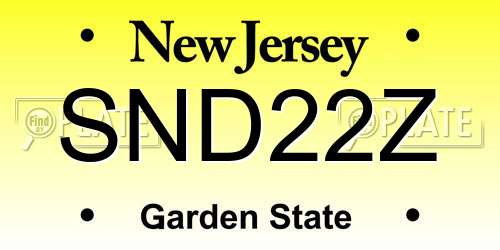 SND22Z New Jersey License Plate
