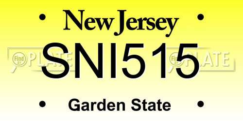 SNI515 New Jersey License Plate