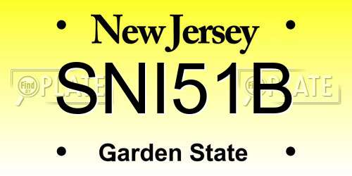 SNI51B New Jersey License Plate