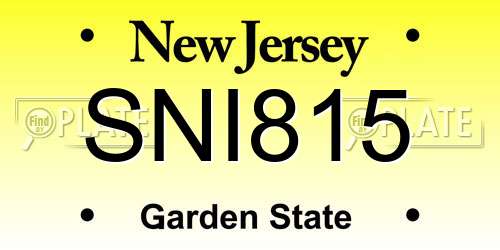 SNI815 New Jersey License Plate