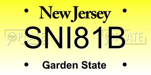 SNI81B New Jersey License Plate