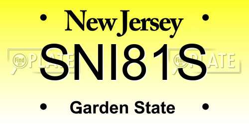 SNI81S New Jersey License Plate