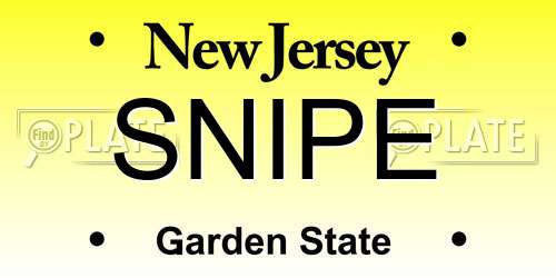SNIPE New Jersey License Plate