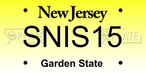 SNIS15 New Jersey License Plate