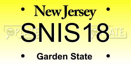 SNIS18 New Jersey License Plate