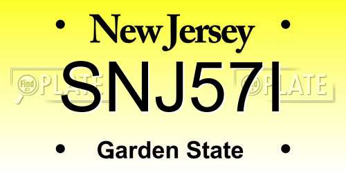 SNJ57I New Jersey License Plate