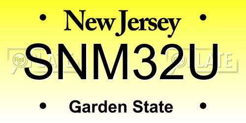 SNM32U New Jersey License Plate