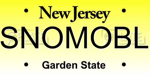 SNOMOBL New Jersey License Plate