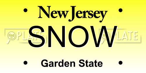 SNOW New Jersey License Plate