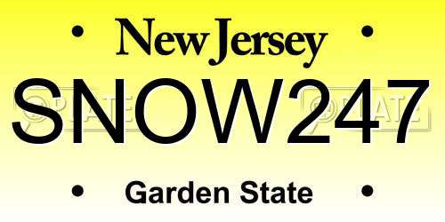 SNOW247 New Jersey License Plate