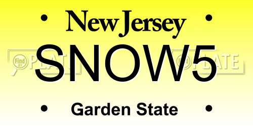 SNOW5 New Jersey License Plate