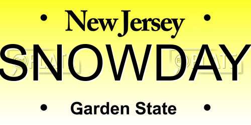 SNOWDAY New Jersey License Plate