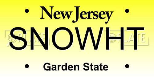 SNOWHT New Jersey License Plate