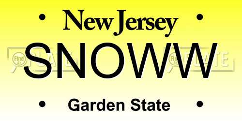 SNOWW New Jersey License Plate