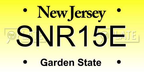 SNR15E New Jersey License Plate