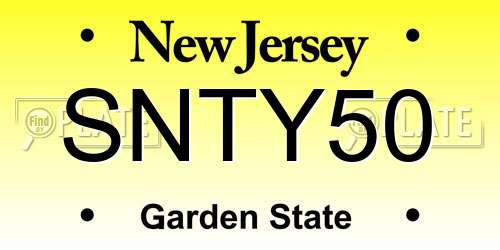 SNTY50 New Jersey License Plate