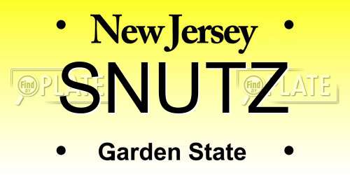 SNUTZ New Jersey License Plate
