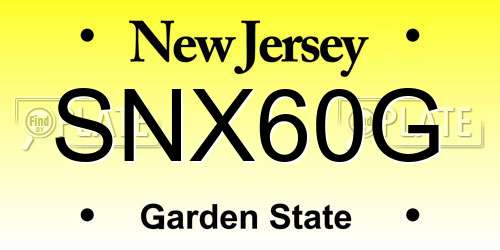 SNX60G New Jersey License Plate