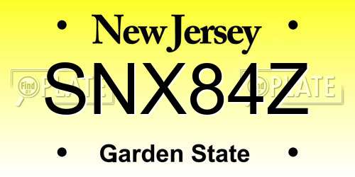 SNX84Z New Jersey License Plate