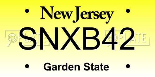SNXB42 New Jersey License Plate